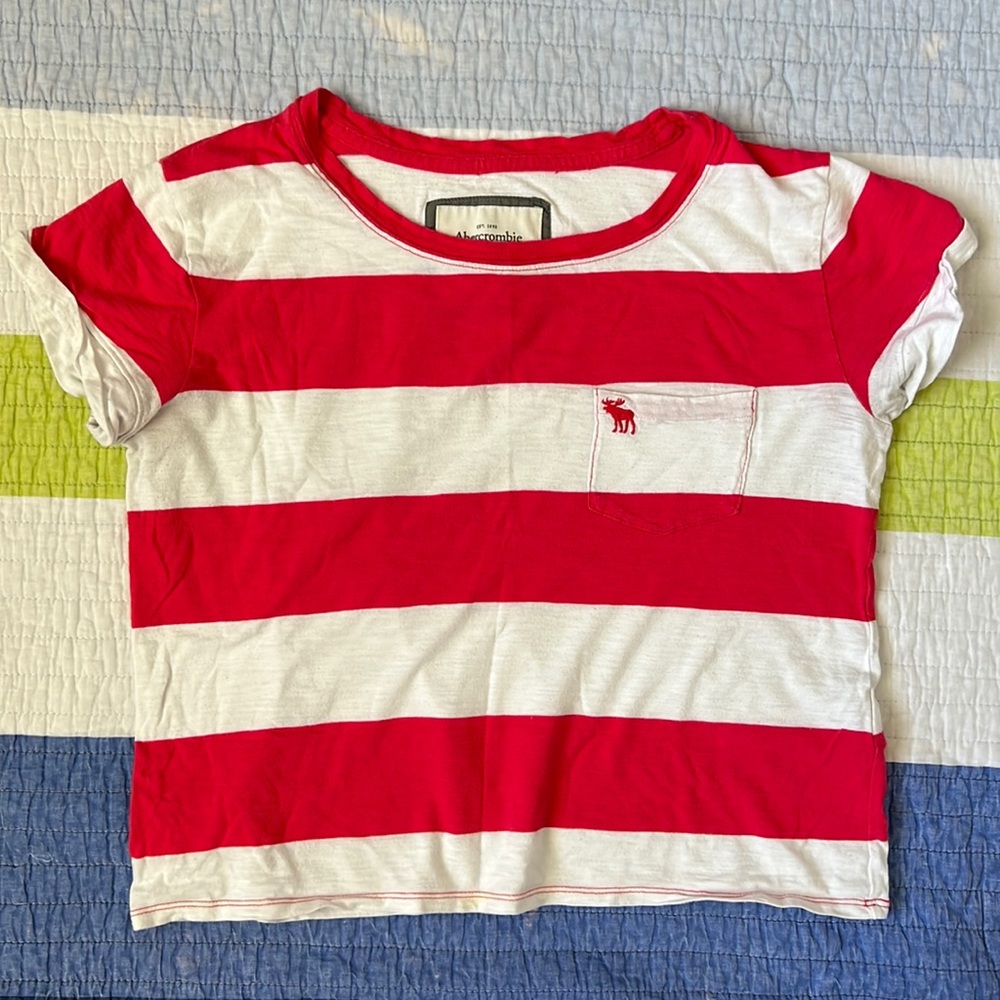 Abercrombie - Striped Pocket Logo Tee Shirt